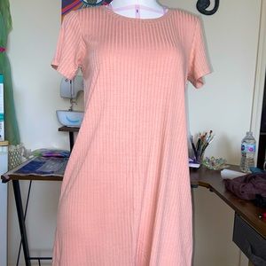 Forever 21 blush pink ribbed tshirt dress